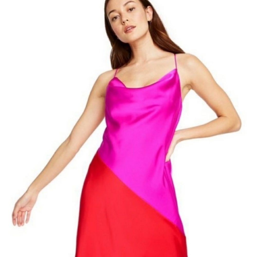 NWT CUSHNIE x Target Two Tone Midi  Slip Dress - Picture 3 of 5
